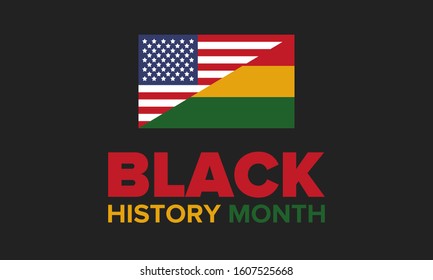 Black History Month. African American History. Celebrated annual. In February in United States and Canada. In October in Great Britain. Poster, card, banner, background. Vector illustration