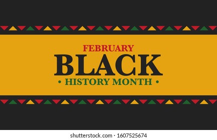 Black History Month. African American History. Celebrated annual. In February in United States and Canada. In October in Great Britain. Poster, card, banner, background. Vector illustration