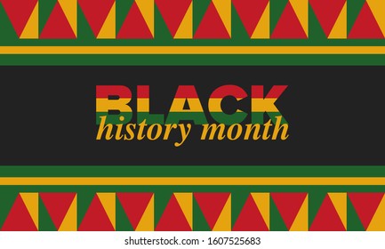 Black History Month. African American History. Celebrated annual. In February in United States and Canada. In October in Great Britain. Poster, card, banner, background. Vector illustration