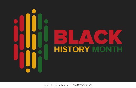 Black History Month. African American History. Celebrated annual. In February in United States and Canada. In October in Great Britain. Poster, card, banner, background. Vector illustration