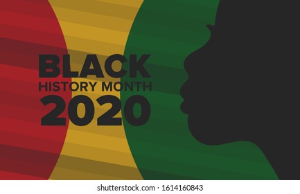 Black History Month. African American History. Celebrated annual. In February in United States and Canada. In October in Great Britain. Poster, card, banner, background. Vector illustration