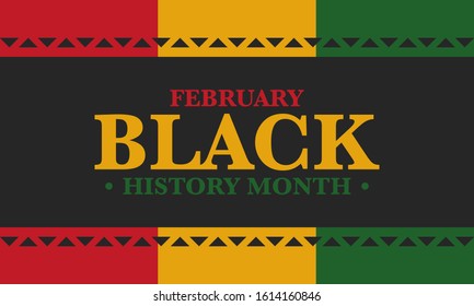 Black History Month. African American History. Celebrated annual. In February in United States and Canada. In October in Great Britain. Poster, card, banner, background. Vector illustration