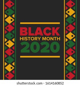 Black History Month. African American History. Celebrated annual. In February in United States and Canada. In October in Great Britain. Poster, card, banner, background. Vector illustration