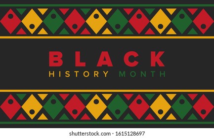 Black History Month. African American History. Celebrated annual. In February in United States and Canada. In October in Great Britain. Poster, card, banner, background. Vector illustration