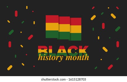 Black History Month. African American History. Celebrated annual. In February in United States and Canada. In October in Great Britain. Poster, card, banner, background. Vector illustration