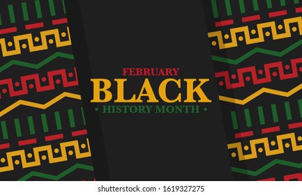 Black History Month. African American History. Celebrated annual. In February in United States and Canada. In October in Great Britain. Poster, card, banner, background. Vector illustration