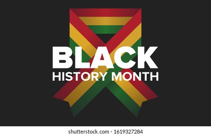 Black History Month. African American History. Celebrated annual. In February in United States and Canada. In October in Great Britain. Poster, card, banner, background. Vector illustration