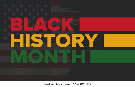 Black History Month. African American History. Celebrated annual. In February in United States and Canada. In October in Great Britain. Poster, card, banner, background. Vector illustration