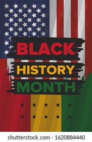 Black History Month. African American History. Celebrated annual. In February in United States and Canada. In October in Great Britain. Poster, card, banner, background. Vector illustration