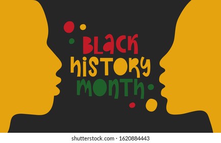 Black History Month. African American History. Celebrated annual. In February in United States and Canada. In October in Great Britain. Poster, card, banner, background. Vector illustration