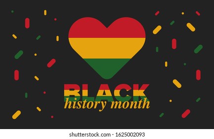Black History Month. African American History. Celebrated annual. In February in United States and Canada. In October in Great Britain. Poster, card, banner, background. Vector illustration