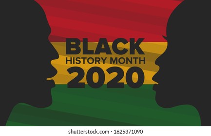 Black History Month. African American History. Celebrated annual. In February in United States and Canada. In October in Great Britain. Poster, card, banner, background. Vector illustration