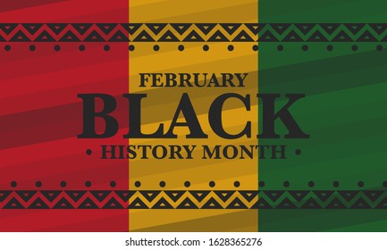 Black History Month. African American History. Celebrated annual. In February in United States and Canada. In October in Great Britain. Poster, card, banner, background. Vector illustration