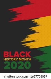 Black History Month. African American History. Celebrated annual. In February in United States and Canada. In October in Great Britain. Poster, card, banner, background. Vector illustration