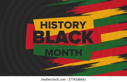 Black History Month. African American History. Celebrated annual. In February in United States and Canada. In October in Great Britain. Poster, card, banner, background. Vector illustration