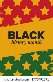 Black History Month. African American History. Celebrated annual. In February in United States and Canada. In October in Great Britain. Poster, card, banner, background. Vector illustration