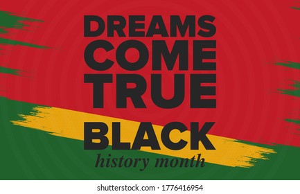 Black History Month. African American History. Celebrated annual. In February in United States and Canada. In October in Great Britain. Poster, card, banner, background. Vector illustration
