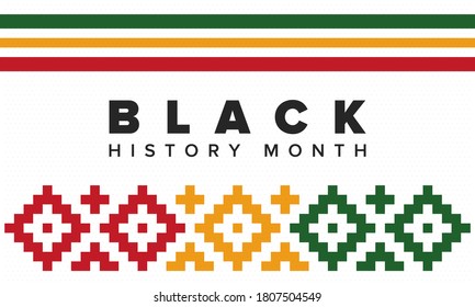 Black History Month. African American History. Celebrated annual. In February in United States and Canada. In October in Great Britain. Poster, card, banner, background. Vector illustration