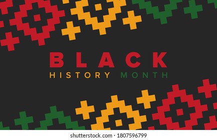 Black History Month. African American History. Celebrated annual. In February in United States and Canada. In October in Great Britain. Poster, card, banner, background. Vector illustration