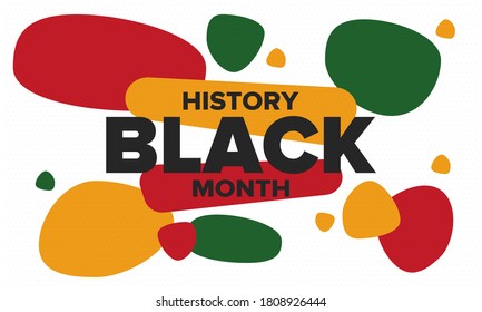 Black History Month. African American History. Celebrated annual. In February in United States and Canada. In October in Great Britain. Poster, card, banner, background. Vector illustration