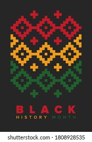 Black History Month. African American History. Celebrated annual. In February in United States and Canada. In October in Great Britain. Poster, card, banner, background. Vector illustration