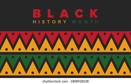 Black History Month. African American History. Celebrated annual. In February in United States and Canada. In October in Great Britain. Poster, card, banner, background. Vector illustration