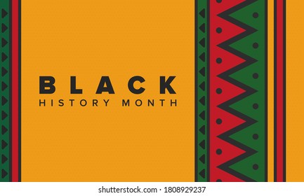 Black History Month. African American History. Celebrated annual. In February in United States and Canada. In October in Great Britain. Poster, card, banner, background. Vector illustration