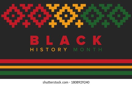 Black History Month. African American History. Celebrated annual. In February in United States and Canada. In October in Great Britain. Poster, card, banner, background. Vector illustration