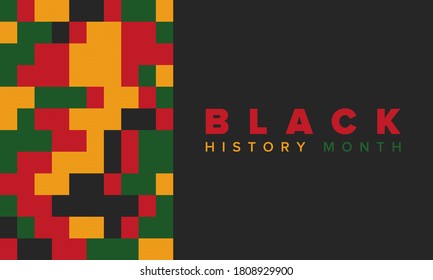 Black History Month. African American History. Celebrated annual. In February in United States and Canada. In October in Great Britain. Poster, card, banner, background. Vector illustration