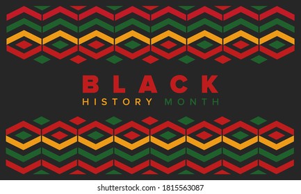 Black History Month. African American History. Celebrated annual. In February in United States and Canada. In October in Great Britain. Poster, card, banner, background. Vector illustration