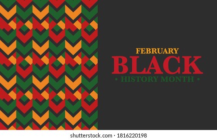 Black History Month. African American History. Celebrated annual. In February in United States and Canada. In October in Great Britain. Poster, card, banner, background. Vector illustration