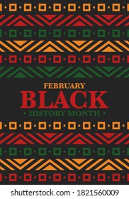 Black History Month. African American History. Celebrated annual. In February in United States and Canada. In October in Great Britain. Poster, card, banner, background. Vector illustration