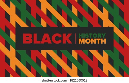 Black History Month. African American History. Celebrated annual. In February in United States and Canada. In October in Great Britain. Poster, card, banner, background. Vector illustration