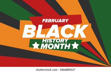 Black History Month. African American History. Celebrated annual. In February in United States and Canada. In October in Great Britain. Poster, card, banner, background. Vector illustration