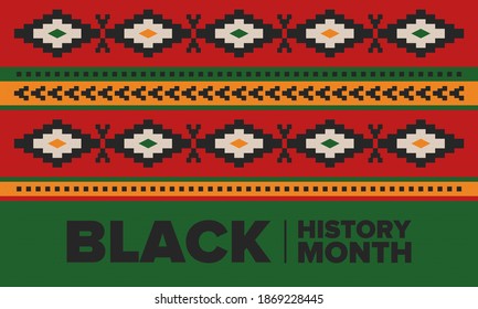 Black History Month. African American History. Celebrated annual. In February in United States and Canada. In October in Great Britain. Poster, card, banner, background. Vector illustration