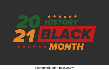 Black History Month. African American History. Celebrated annual. In February in United States and Canada. In October in Great Britain. Poster, card, banner, background. Vector illustration