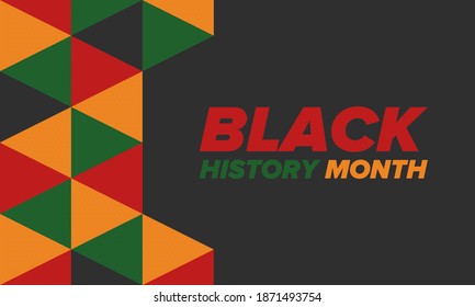 Black History Month. African American History. Celebrated annual. In February in United States and Canada. In October in Great Britain. Poster, card, banner, background. Vector illustration