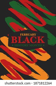 Black History Month. African American History. Celebrated annual. In February in United States and Canada. In October in Great Britain. Poster, card, banner, background. Vector illustration