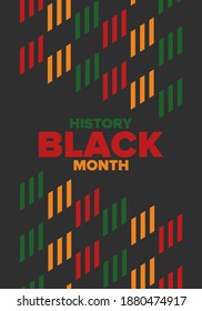 Black History Month. African American History. Celebrated annual. In February in United States and Canada. In October in Great Britain. Poster, card, banner, background. Vector illustration