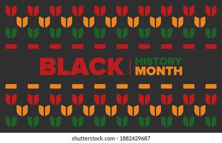 Black History Month. African American History. Celebrated annual. In February in United States and Canada. In October in Great Britain. Poster, card, banner, background. Vector illustration