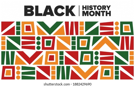 Black History Month. African American History. Celebrated annual. In February in United States and Canada. In October in Great Britain. Poster, card, banner, background. Vector illustration