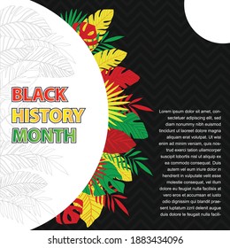 Black History Month. African American History. Celebrated annual. In February in United States and Canada. In October in Great Britain. Poster, card, banner, background. Vector illustration