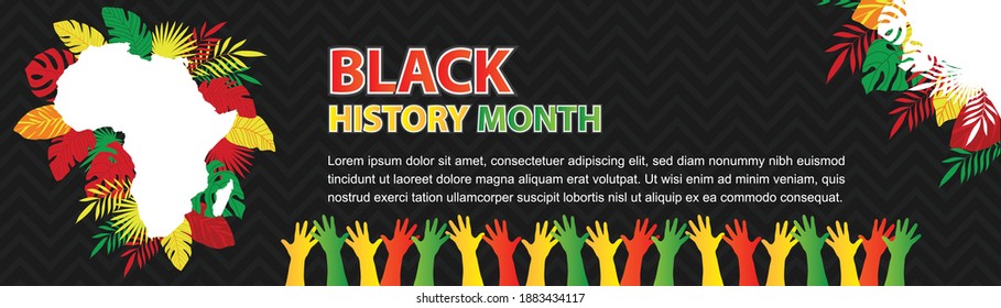 Black History Month. African American History. Celebrated annual. In February in United States and Canada. In October in Great Britain. Poster, card, banner, background. Vector illustration