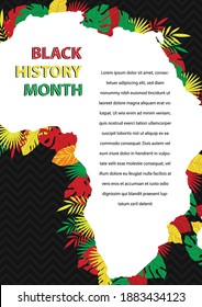 Black History Month. African American History. Celebrated annual. In February in United States and Canada. In October in Great Britain. Poster, card, banner, background. Vector illustration