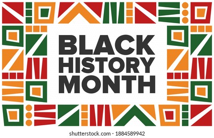 Black History Month. African American History. Celebrated annual. In February in United States and Canada. In October in Great Britain. Poster, card, banner, background. Vector illustration