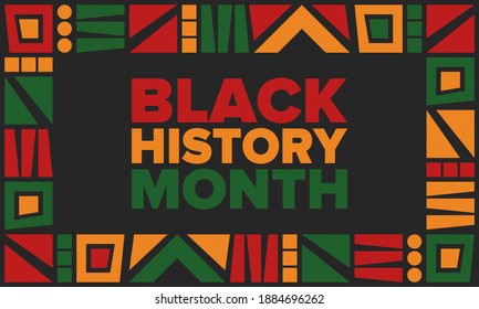 Black History Month. African American History. Celebrated annual. In February in United States and Canada. In October in Great Britain. Poster, card, banner, background. Vector illustration