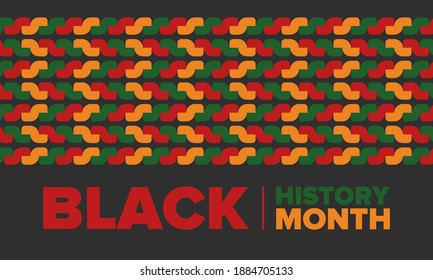 Black History Month. African American History. Celebrated annual. In February in United States and Canada. In October in Great Britain. Poster, card, banner, background. Vector illustration