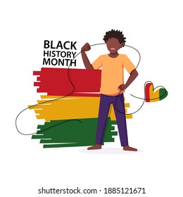Black History Month. African American History. Celebrated annual. Campaign against racial discrimination of dark skin color. Vector Illustration.
