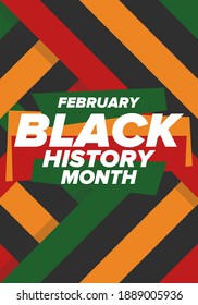 Black History Month. African American History. Celebrated annual. In February in United States and Canada. In October in Great Britain. Poster, card, banner, background. Vector illustration