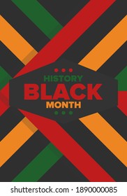 Black History Month. African American History. Celebrated annual. In February in United States and Canada. In October in Great Britain. Poster, card, banner, background. Vector illustration